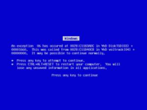 Blue screen