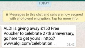 whatsapp aldi scam